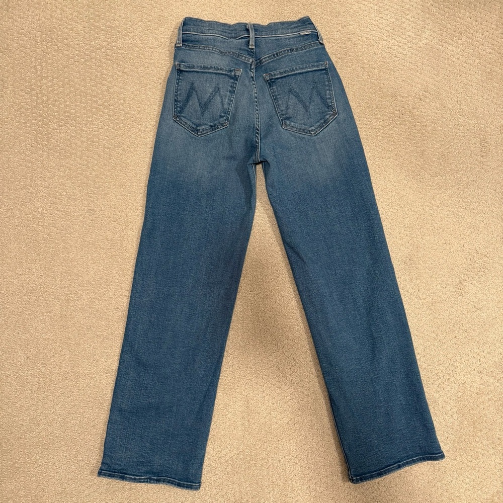 Mother The Rambler Zip Flood Jeans 24 Read Between the Lines Medium Wash - Picture 5 of 7